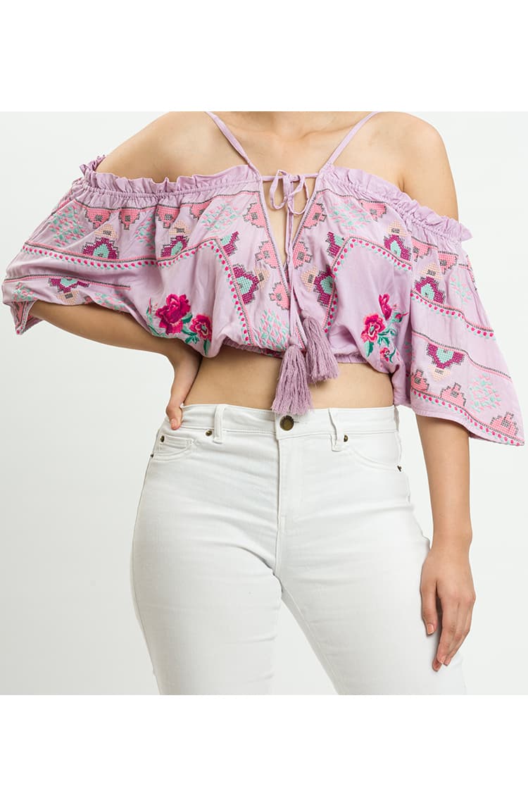 Off Shoulder Top With Embroidery