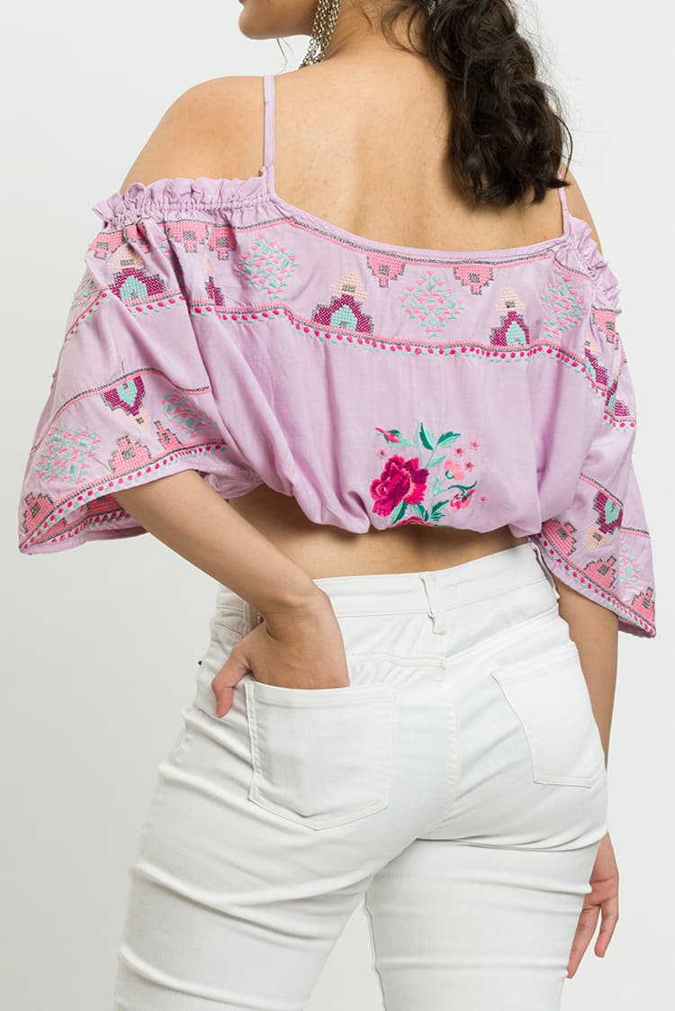 Off Shoulder Top With Embroidery