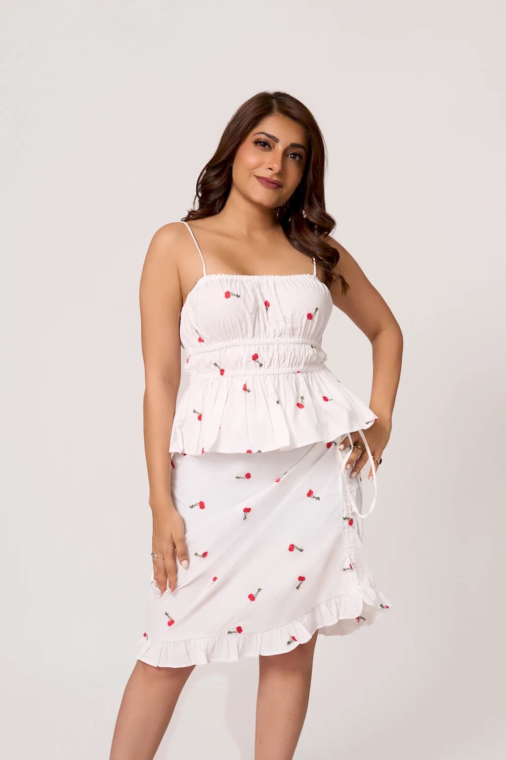 The Cherry Embroidered Strappy Top